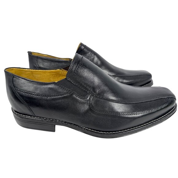 Sandro Moscoloni Men's Berwyn Venetian Leather Black Slip On Loafers Size 12 D - Picture 2 of 10